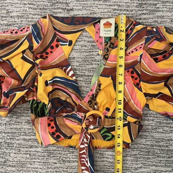 NWT Farm Rio Multi Banana Cropped Blouse Small - Picture 6 of 12